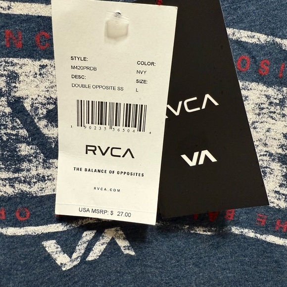 RVCA Blue Short Sleeve Graphic Tee - Picture 3 of 4